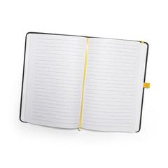 Vue Bloc notes A5 en PU avec pages lignées - Corbin de couleur jaune| Krokrodeal