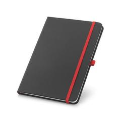 Vue Bloc notes A5 en PU avec pages lignées - Corbin de couleur rouge| Krokrodeal