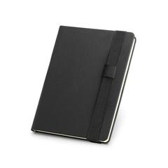 Vue Bloc-notes A5 en PU avec pages non lignées de couleur ivoire - Shakespeare de couleur noir| Krokrodeal