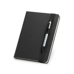 Vue Bloc-notes A5 en PU avec pages non lignées de couleur ivoire - Shakespeare de couleur noir| Krokrodeal
