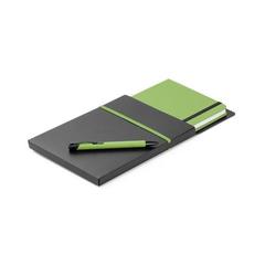 Vue générale Coffret stylo à bille et bloc-notes A5 - Shaw | Krokrodeal
