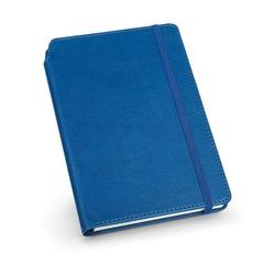 Vue Bloc-notes A5 en PU avec pages lignées - Moriah de couleur bleu| Krokrodeal