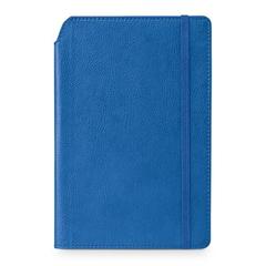 Vue Bloc-notes A5 en PU avec pages lignées - Moriah de couleur bleu| Krokrodeal