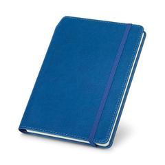Vue Bloc-notes A5 en PU avec pages lignées - Moriah de couleur bleu| Krokrodeal