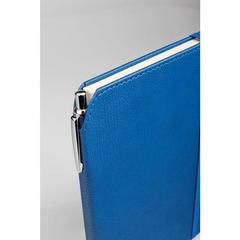 Vue Bloc-notes A5 en PU avec pages lignées - Moriah de couleur bleu| Krokrodeal