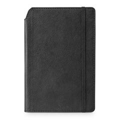 Vue Bloc-notes A5 en PU avec pages lignées - Moriah de couleur noir| Krokrodeal
