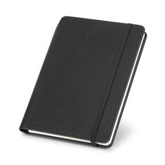 Vue Bloc-notes A5 en PU avec pages lignées - Moriah de couleur noir| Krokrodeal
