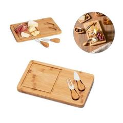 Vue générale Plateau de fromages en bambou - Woods | Krokrodeal