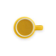 Vue Mug en céramique 370 mL - Comander de couleur jaune| Krokrodeal