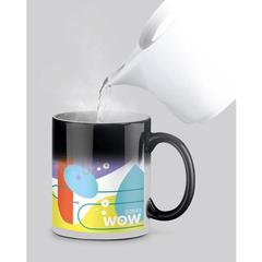 Vue Mug en céramique avec émail thermosensible 350 mL - Wow de couleur noir| Krokrodeal