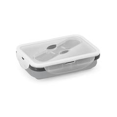 Vue SAFFRON. Lunch Box. Boîte hermétique rétractable en silicone et PP 640 mL de couleur gris| Krokrodeal