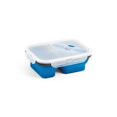 Vue DILL. Lunch Box. Boîte hermétique rétractable en silicone et PP (480 et 760 mL) de couleur bleu| Krokrodeal