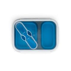 Vue DILL. Lunch Box. Boîte hermétique rétractable en silicone et PP (480 et 760 mL) de couleur bleu| Krokrodeal