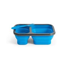 Vue DILL. Lunch Box. Boîte hermétique rétractable en silicone et PP (480 et 760 mL) de couleur bleu| Krokrodeal