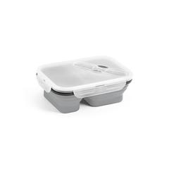 Vue DILL. Lunch Box. Boîte hermétique rétractable en silicone et PP (480 et 760 mL) de couleur gris| Krokrodeal
