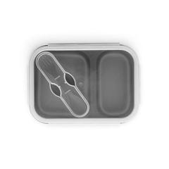Vue DILL. Lunch Box. Boîte hermétique rétractable en silicone et PP (480 et 760 mL) de couleur gris| Krokrodeal