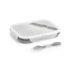 Vue DILL. Lunch Box. Boîte hermétique rétractable en silicone et PP (480 et 760 mL) de couleur gris| Krokrodeal
