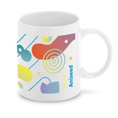 Vue Mug en céramique idéale pour la sublimation 350 mL - Aniseed de couleur blanc| Krokrodeal