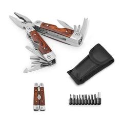 Vue générale Pince pliante multifonctions en acier inoxydable et en bois - Magnum | Krokrodeal