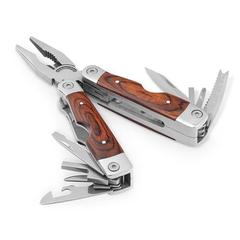 Pince pliante multifonctions en acier inoxydable et en bois - Magnum publicitaire pas cher