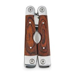 Vue Pince pliante multifonctions en acier inoxydable et en bois - Magnum de couleur beige| Krokrodeal