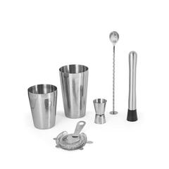 Vue Service à cocktail 6 pièces en acier inoxydable - Bramble de couleur gris| Krokrodeal