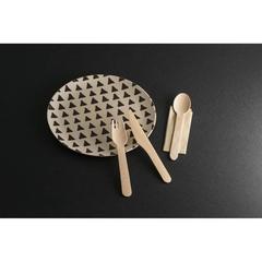 Vue générale Ensemble de couverts en bois - Suya | Krokrodeal
