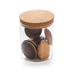 Vue Bocal en verre avec couvercle en bambou 700 ml - Spice 700 de couleur beige| Krokrodeal