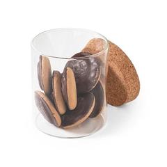 Vue Bocal en verre avec couvercle en bambou 700 ml - Spice 700 de couleur beige| Krokrodeal