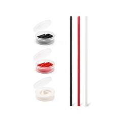 Vue générale Paille en silicone réutilisable - Drinky | Krokrodeal