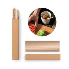 Vue générale Lot de 10 pailles en papier kraft - Lamone | Krokrodeal