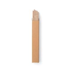 Vue Lot de 10 pailles en papier kraft - Lamone de couleur beige| Krokrodeal