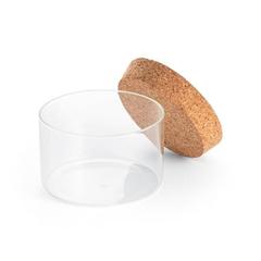 Vue Bocal en verre avec couvercle en bambou 380 mL - Spice 380 de couleur beige| Krokrodeal