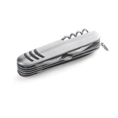 Vue Couteau de poche multifonction en acier inoxydable et métal - Kaprun de couleur gris| Krokrodeal