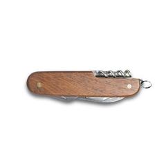 Vue Couteau de poche multifonction en acier inoxydable et bois - Belpiano de couleur beige| Krokrodeal