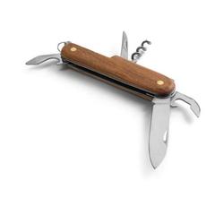 Vue Couteau de poche multifonction en acier inoxydable et bois - Belpiano de couleur beige| Krokrodeal
