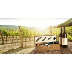 Vue générale Set à vin en bambou et zinc - Syrah | Krokrodeal