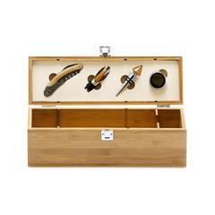 Vue Set à vin en bambou et zinc - Syrah de couleur beige| Krokrodeal