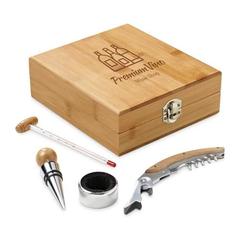 Vue Set à vin en bambou et zinc - Cabernet de couleur beige| Krokrodeal