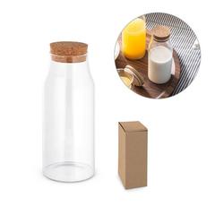 Vue générale Bouteille en verre avec couvercle en liège 800 ml - Jasmin 800 | Krokrodeal