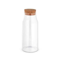 Vue Bouteille en verre avec couvercle en liège 800 ml - Jasmin 800 de couleur beige| Krokrodeal