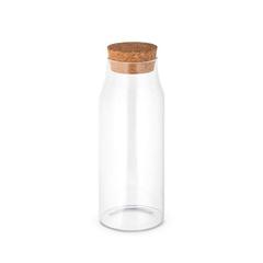 Vue Bouteille en verre avec couvercle en liège 1 litre - Jasmin 1000 de couleur beige| Krokrodeal