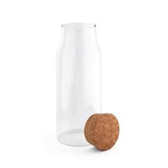 Vue Bouteille en verre avec couvercle en liège 1 litre - Jasmin 1000 de couleur beige| Krokrodeal