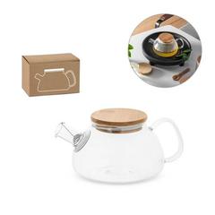 Vue générale Théière en verre borosilicate 750mL avec couvercle en bambou - Snead | Krokrodeal