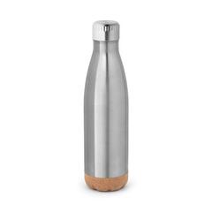 Vue Thermos 560mL en acier inox avec base en liège - Solberg de couleur gris| Krokrodeal