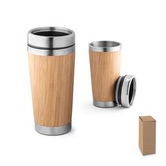 Vue générale Tasse de voyage 500mL en babou et acier inox - Pietro | Krokrodeal