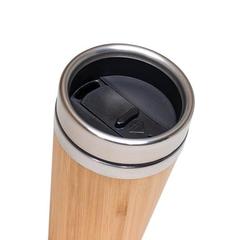 Vue Tasse de voyage 500mL en babou et acier inox - Pietro de couleur beige| Krokrodeal
