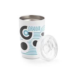 Vue Tasse de voyage 380mL en acier inox - Slider de couleur blanc| Krokrodeal
