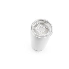 Vue Tasse de voyage 380mL en acier inox - Slider de couleur blanc| Krokrodeal
