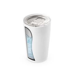 Vue Tasse de voyage 380mL en acier inox - Slider de couleur blanc| Krokrodeal